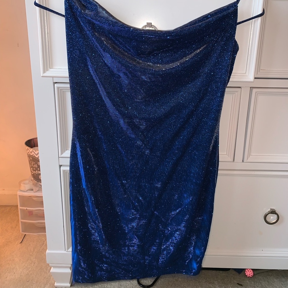 blue tight homecoming dress